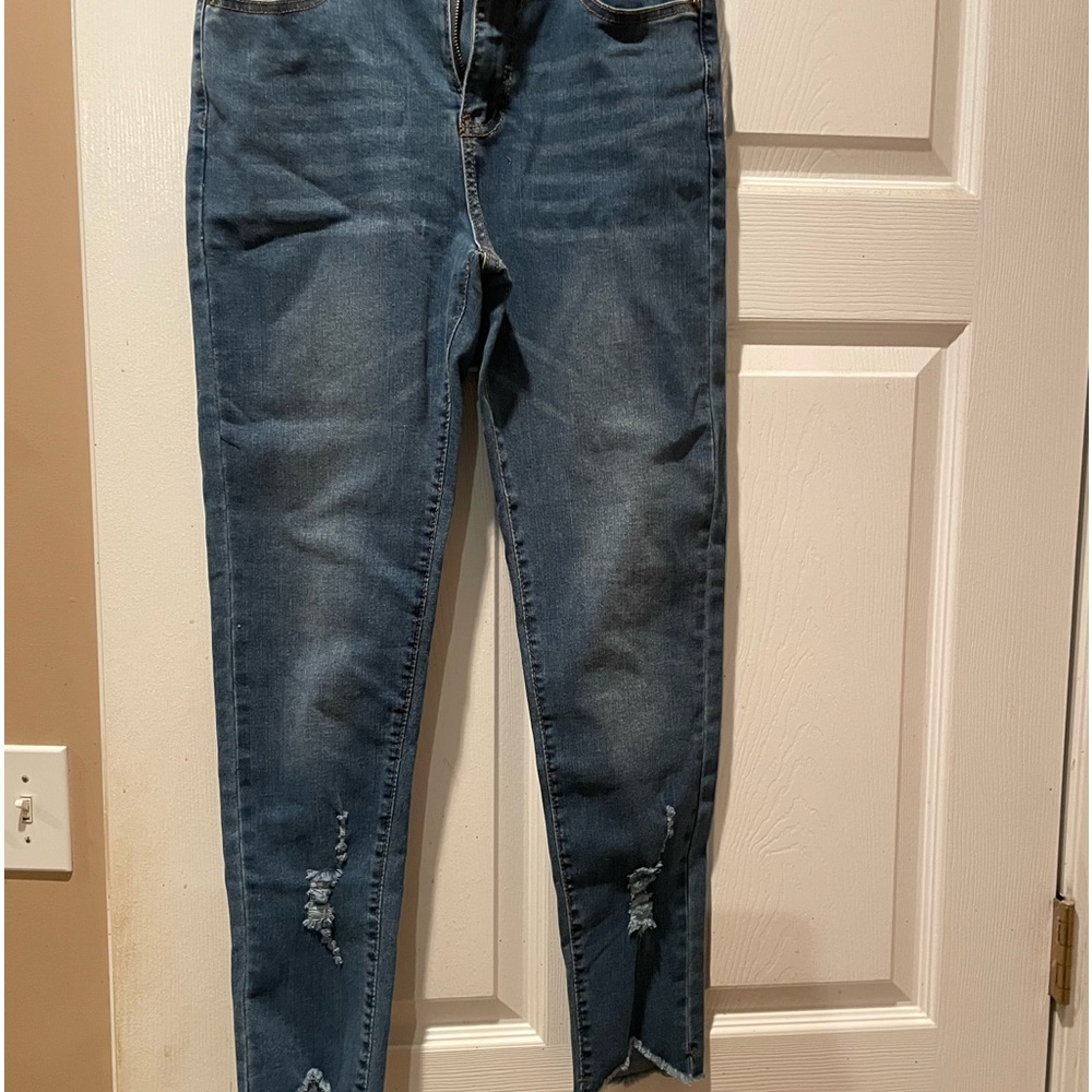 Tickled teal women’s jeans.